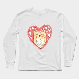 Cute Love Cat Long Sleeve T-Shirt